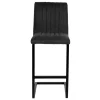 Barhocker mit Lehne aus Strukturstoff Anthrazit - Talyteo (2er Set)