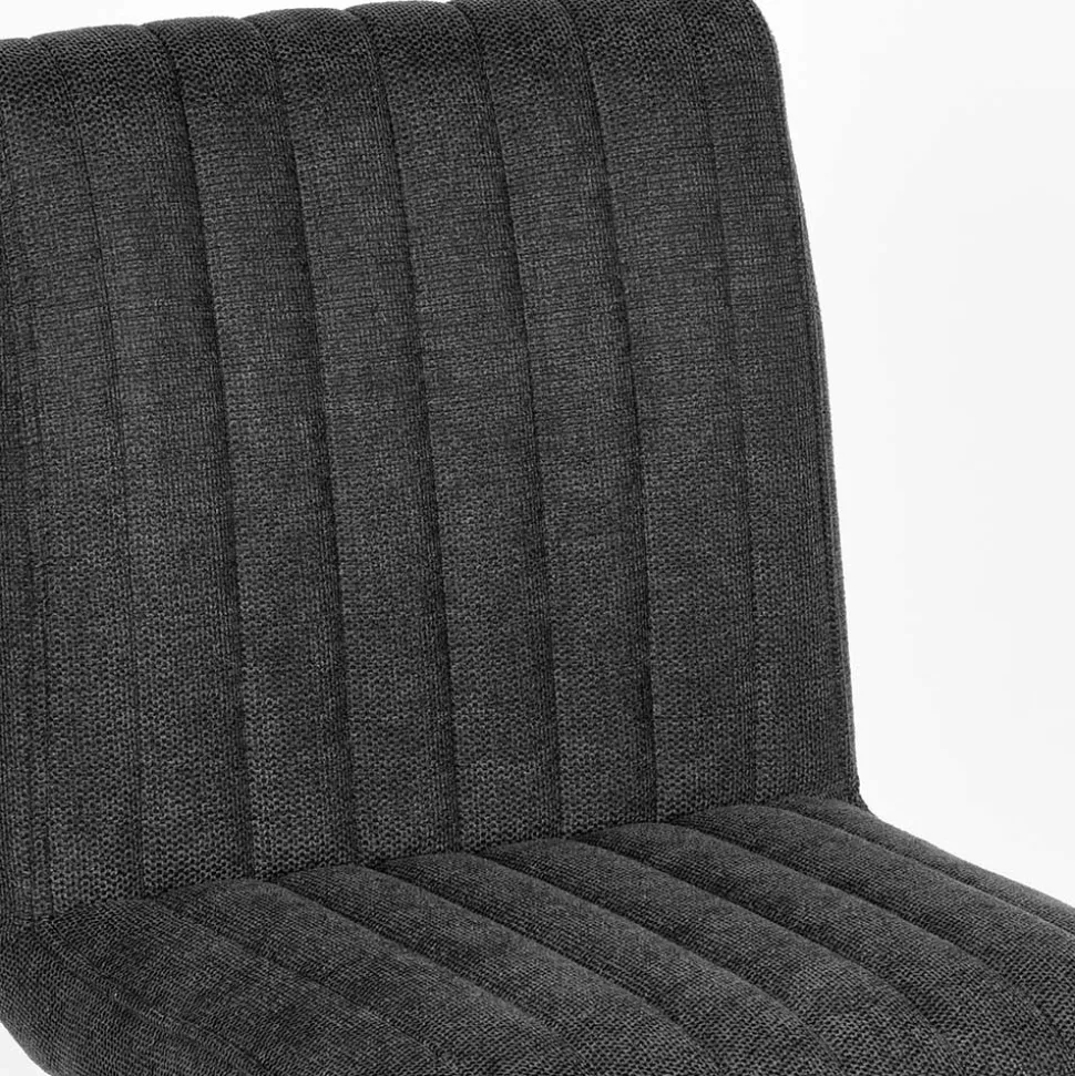 Barhocker mit Lehne aus Strukturstoff Anthrazit - Talyteo (2er Set)