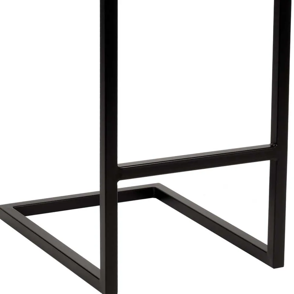 Barhocker mit Lehne aus Strukturstoff Anthrazit - Talyteo (2er Set)