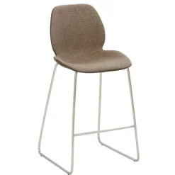 Barhocker mit Lehne in Schlamm & Beige - Maylana