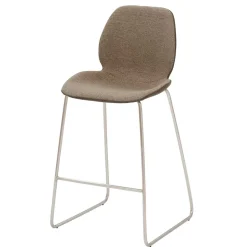 Barhocker mit Lehne in Schlamm & Beige - Maylana