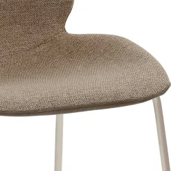 Barhocker mit Lehne in Schlamm & Beige - Maylana