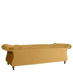Barock Dreisitzer in Gelb und Nussbaum Braun - Alisho