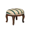Barock Fußhocker in Blau Beige Magari & Nussbaum