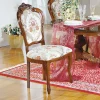 Barock Polsterstuhl mit Blumen Muster Magari mit Massivholz