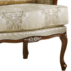 Barock Sessel in Beige und Creme gemustert - Ranaria