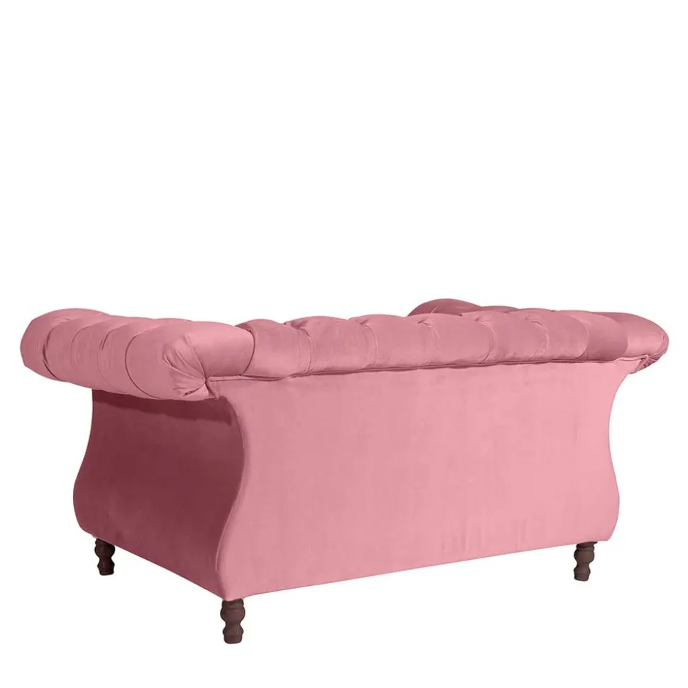 Barock Style Big Sessel in Rosa Samtvelours - Clewono