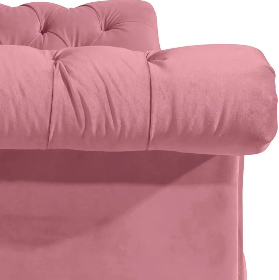 Barock Style Big Sessel in Rosa Samtvelours - Clewono