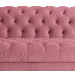 Barock Style Big Sessel in Rosa Samtvelours - Clewono