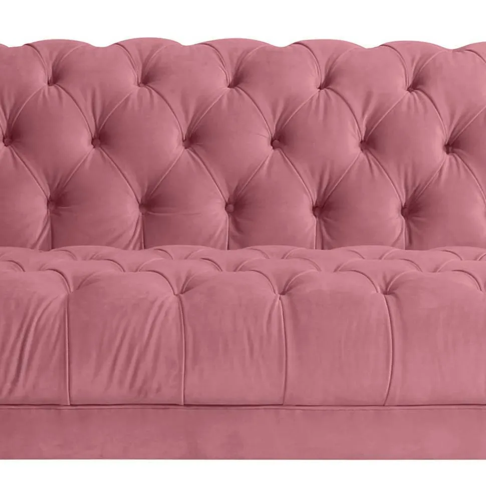 Barock Style Big Sessel in Rosa Samtvelours - Clewono