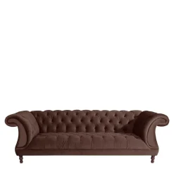 Barock Style Sofa in Braun Samtvelours - Exados