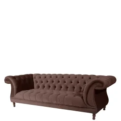 Barock Style Sofa in Braun Samtvelours - Exados