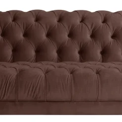 Barock Style Sofa in Braun Samtvelours - Exados