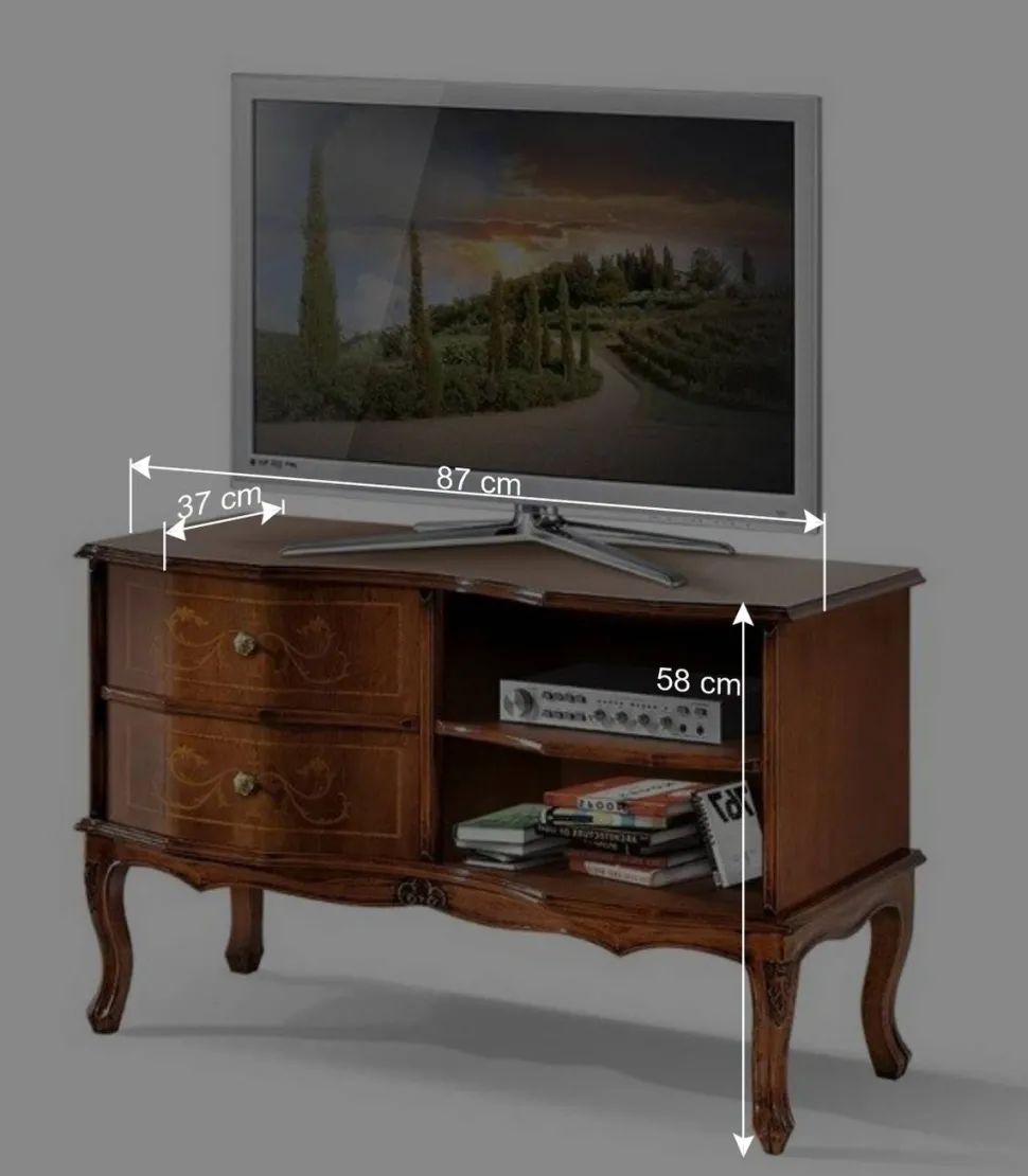 Barock TV Schrank in Nussbaumfarben - Motiz