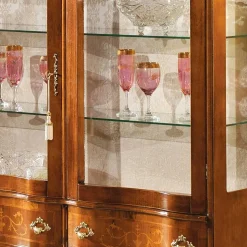 Barock Vitrine 2-türig Agosto mit Nussbaum Furnier