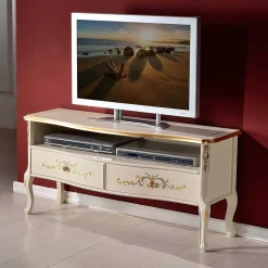 Barockstil TV Element in Cremeweiß & Gold - Iviada