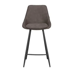 Barstühle in Dunkelgrau Microfaser - Ireen (2er Set)