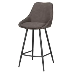Barstühle in Dunkelgrau Microfaser - Ireen (2er Set)