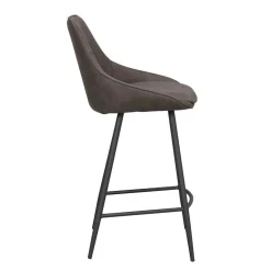 Barstühle in Dunkelgrau Microfaser - Ireen (2er Set)