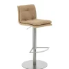 Barstuhl in Beige Stoff und Microfaser - Kenzy