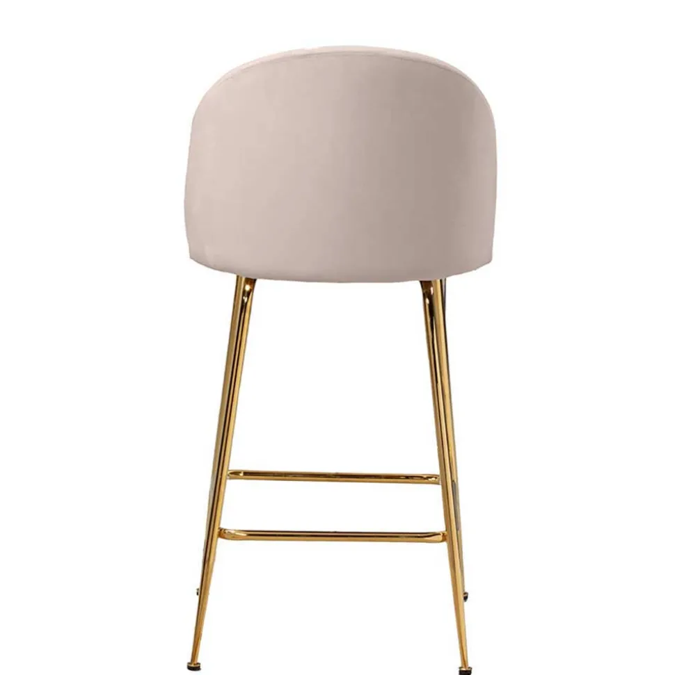 Barstuhl in Beige und Gold - Furcios (2er Set)