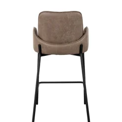 Barstuhl in Taupe Microfaser - Ziris (2er Set)