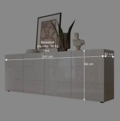 Bedrucktes Sideboard in Weiß hochglänzend - Vascaub