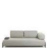 Beigefarbene Zweisitzer Couch mit Anstelltisch - Curacao