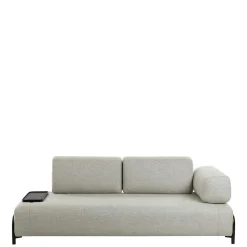 Beigefarbene Zweisitzer Couch mit Anstelltisch - Curacao