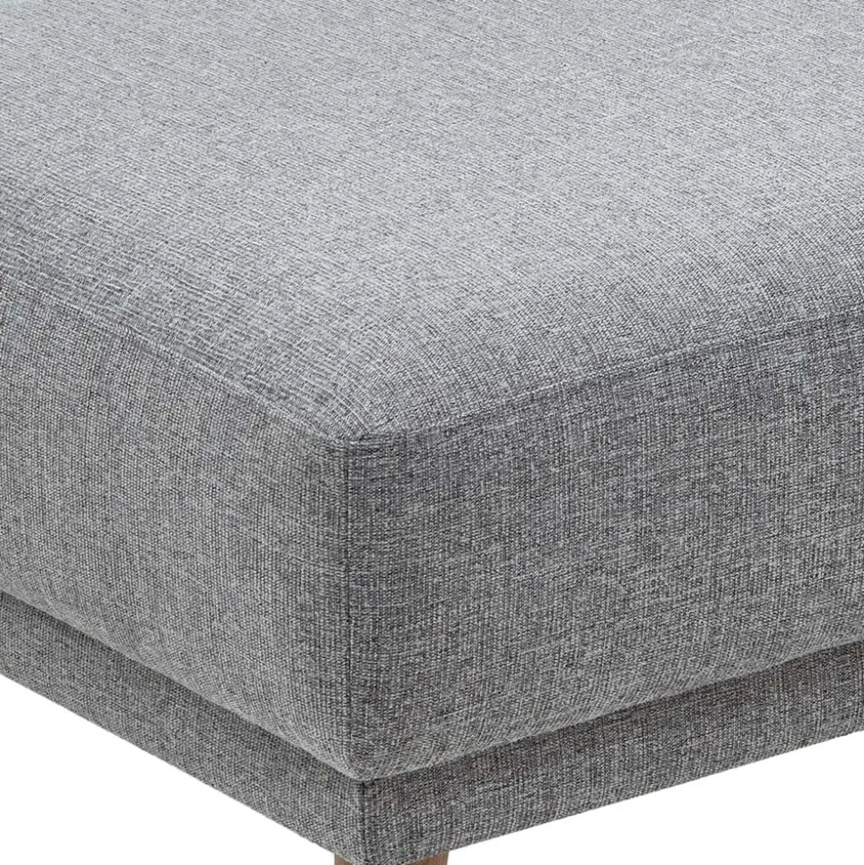 Beistellhocker aus Strukturstoff Grau - Lyanez