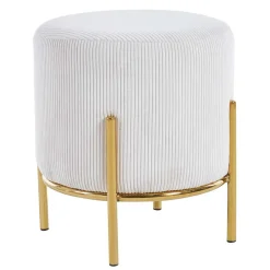 Beistellhocker in Beige Cord - Evonila