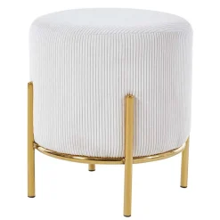 Beistellhocker in Beige Cord - Evonila