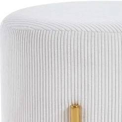 Beistellhocker in Beige Cord - Evonila