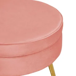 Beistellhocker in Rosa Samt - Griffin