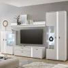 Beleuchtete Design TV Wohnwand in Weiß - Tirol (vierteilig)