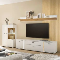 Beleuchtete TV Anbauwand Möbelset - Racelyn (dreiteilig)