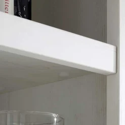 Beleuchtete Wohnwand Chelles im weißem Landhausstil (vierteilig)