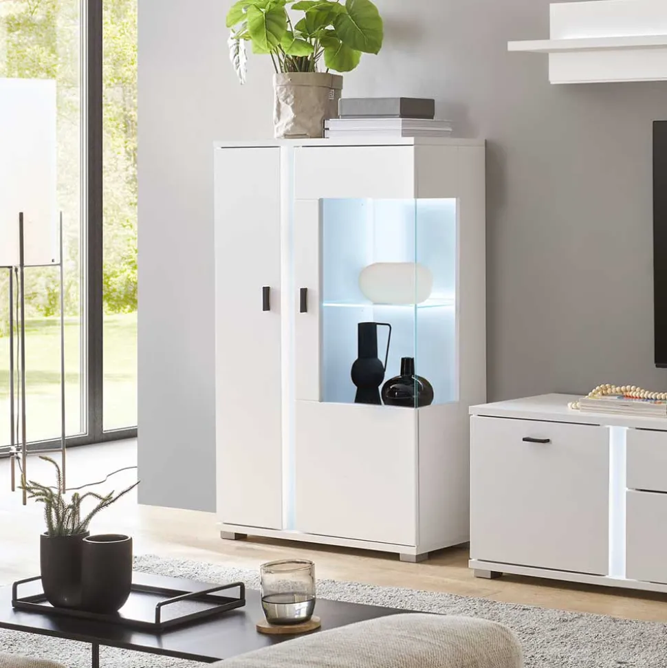 Beleuchteter Vitrinenschrank 125 cm hoch - Tirol