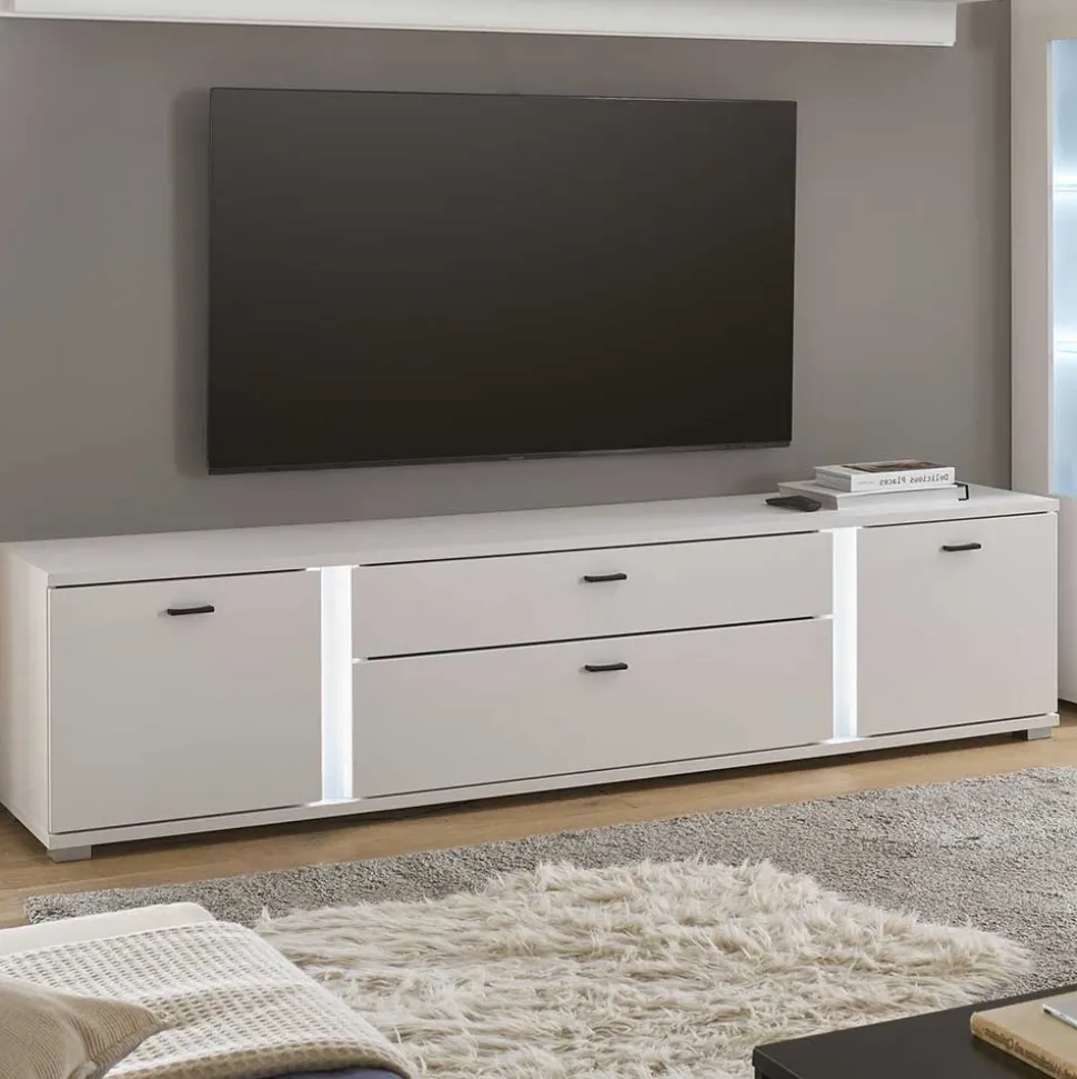 Beleuchtetes TV-Lowboard in Weiß - Tirol
