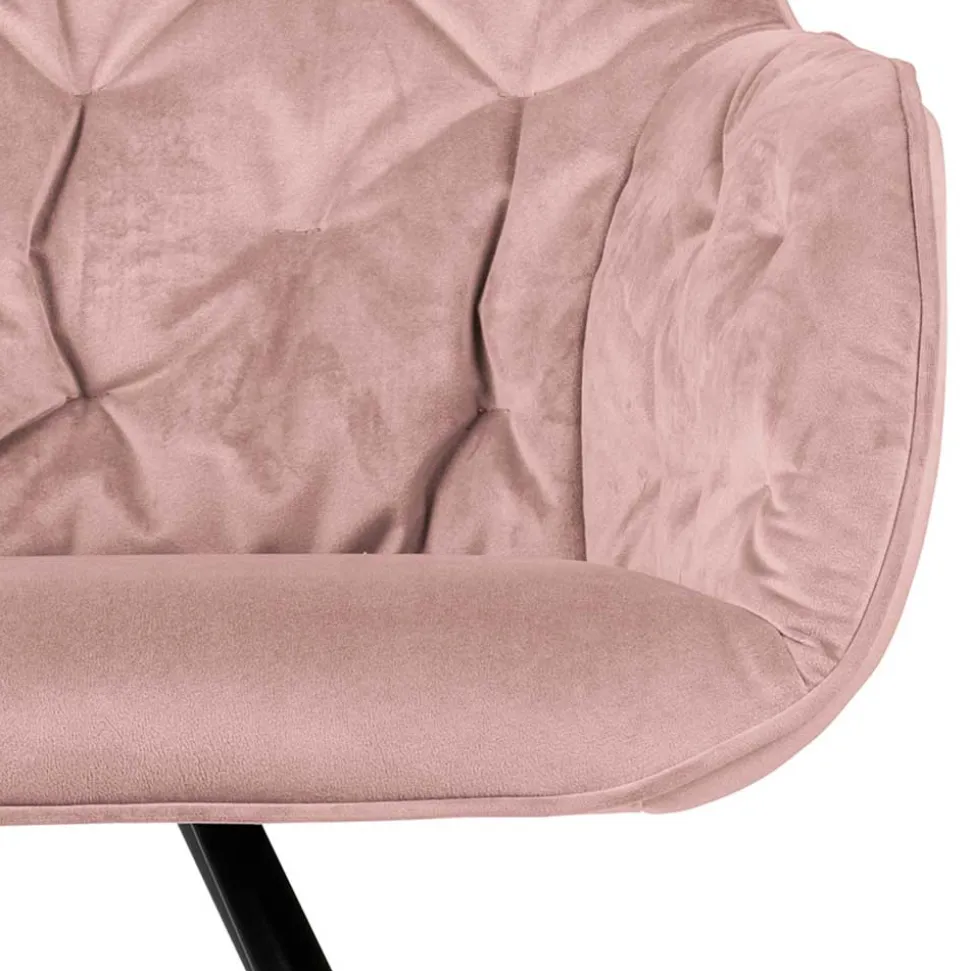 Bequemer Armlehnenstuhl in Rosa & Schwarz - Dadonia