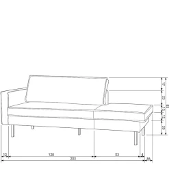 Bequemes Daybed mit Samt Nustra in Gelb