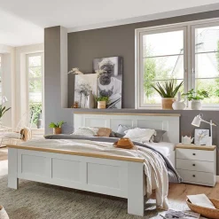 Bett in 140 cm Breite im Landhausstil - Ignacio