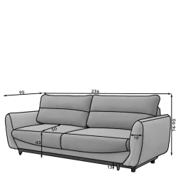 Bettcouch in Dunkelgrün Samtbezug - Major