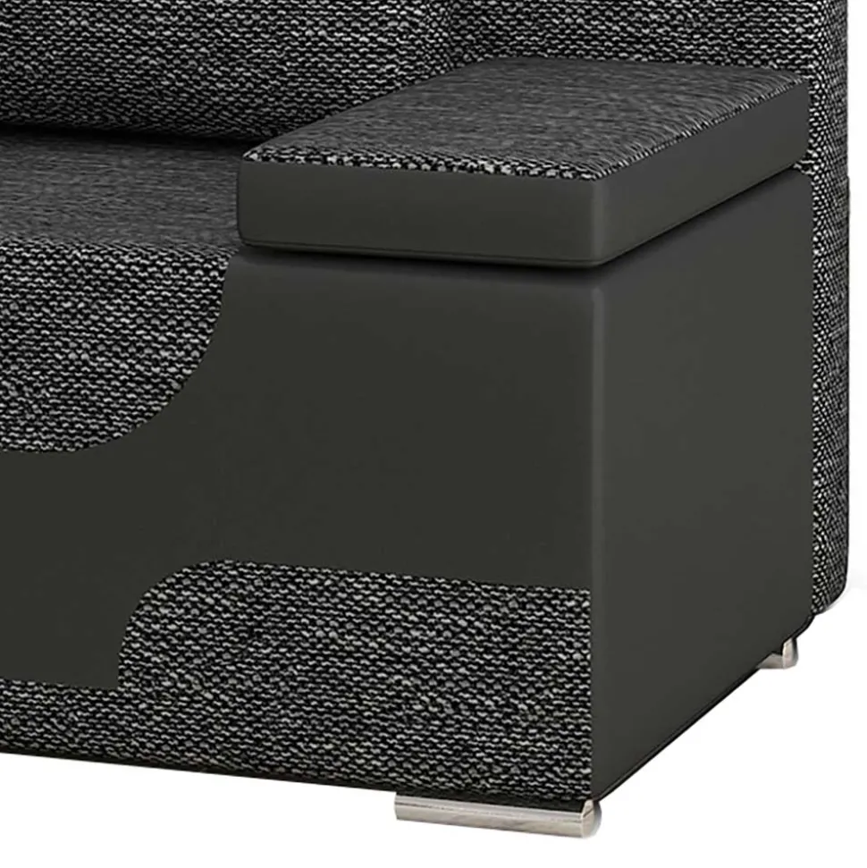 Bettsofa in Dunkelgrau Material Mix - Classic