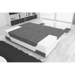 Bettsofa in Dunkelgrau Material Mix - Classic