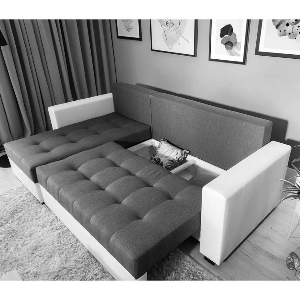 Bettsofa in Schwarzbraun Stoffbezug - Zyret