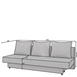 Bettsofa ohne Armlehnen in Braun - Tepico