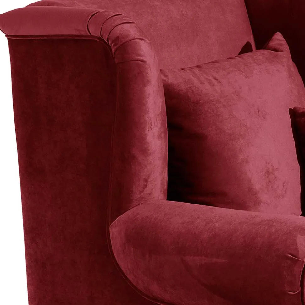 Big Sessel in Rot Samtvelours - Simple