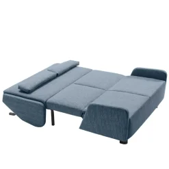 Blaue Bettcouch mit Rücken Klappmechanik - Arenz