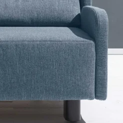 Blaue Bettcouch mit Rücken Klappmechanik - Arenz